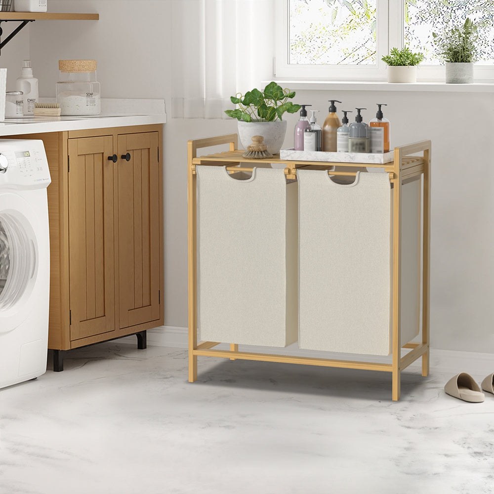 Bamboe Dual-Compartment Wasmand