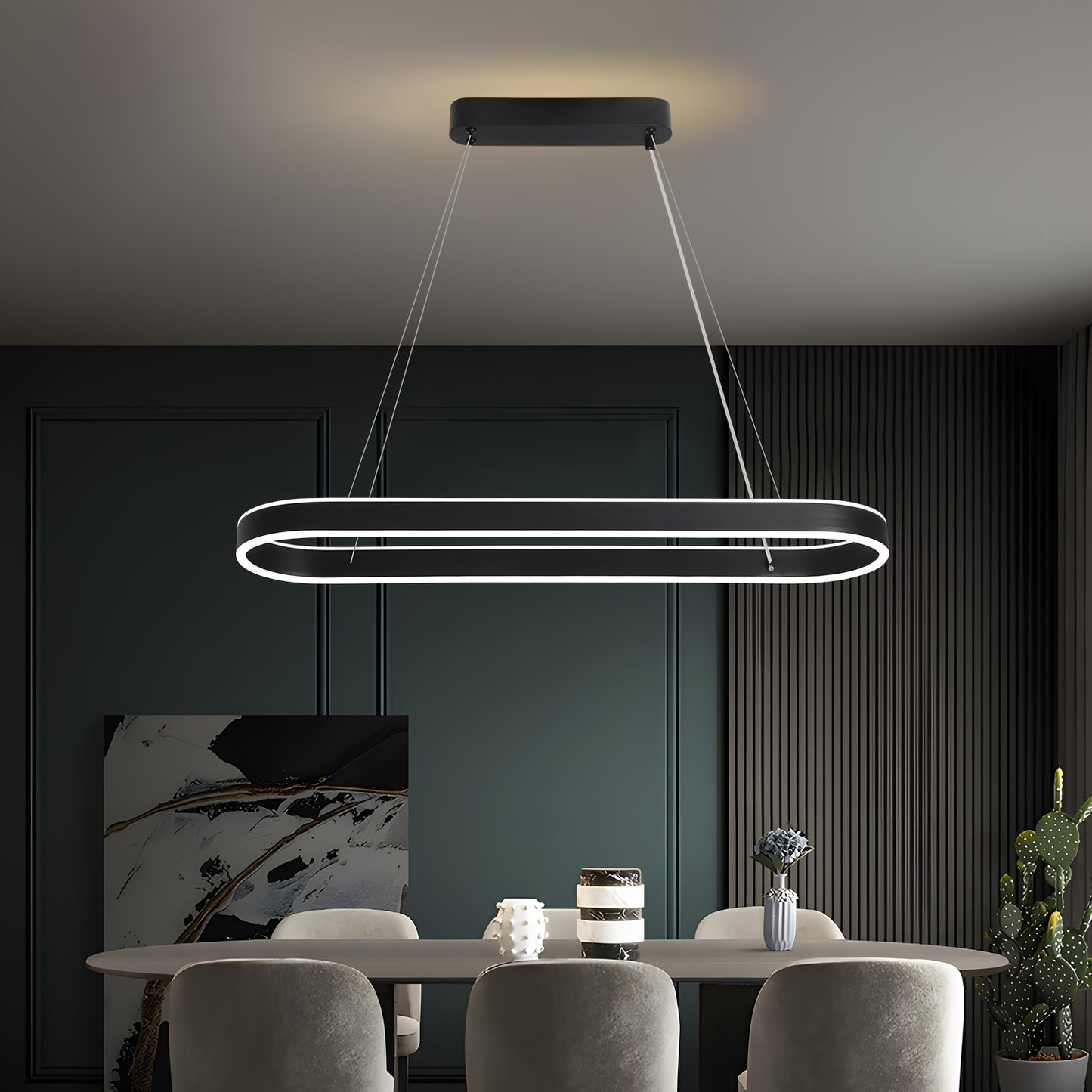 Moderne Ovale Hanglamp - Dimbaar LED