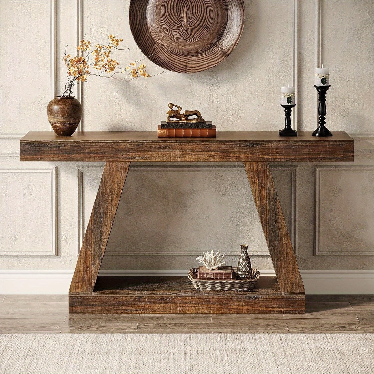 Rustieke Houten Wandtafel – Modern & Stijlvol met Uniek A-Frame Design