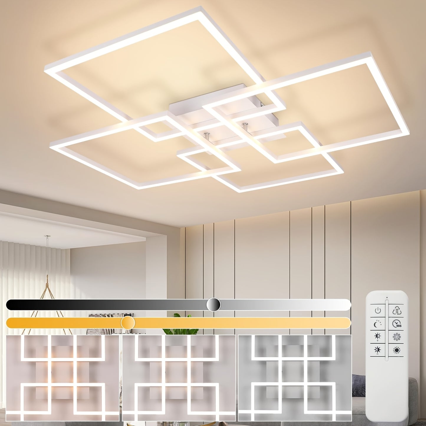 Moderne LED Plafondlamp – Dimbaar met 3 Lichtkleuren en Afstandsbediening
