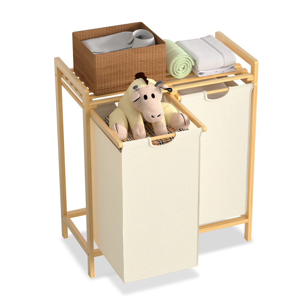 Bamboe Dual-Compartment Wasmand