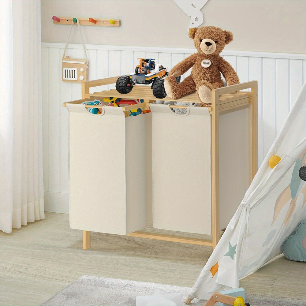Bamboe Dual-Compartment Wasmand