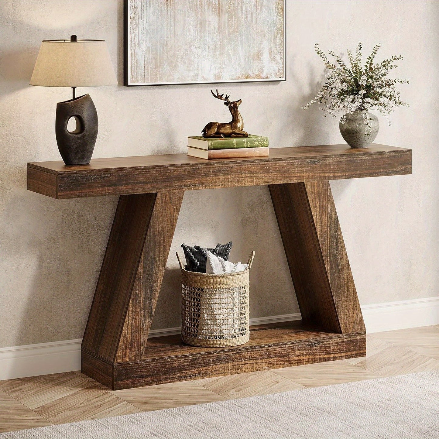 Rustieke Houten Wandtafel – Modern & Stijlvol met Uniek A-Frame Design
