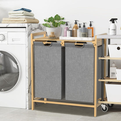 Bamboe Dual-Compartment Wasmand