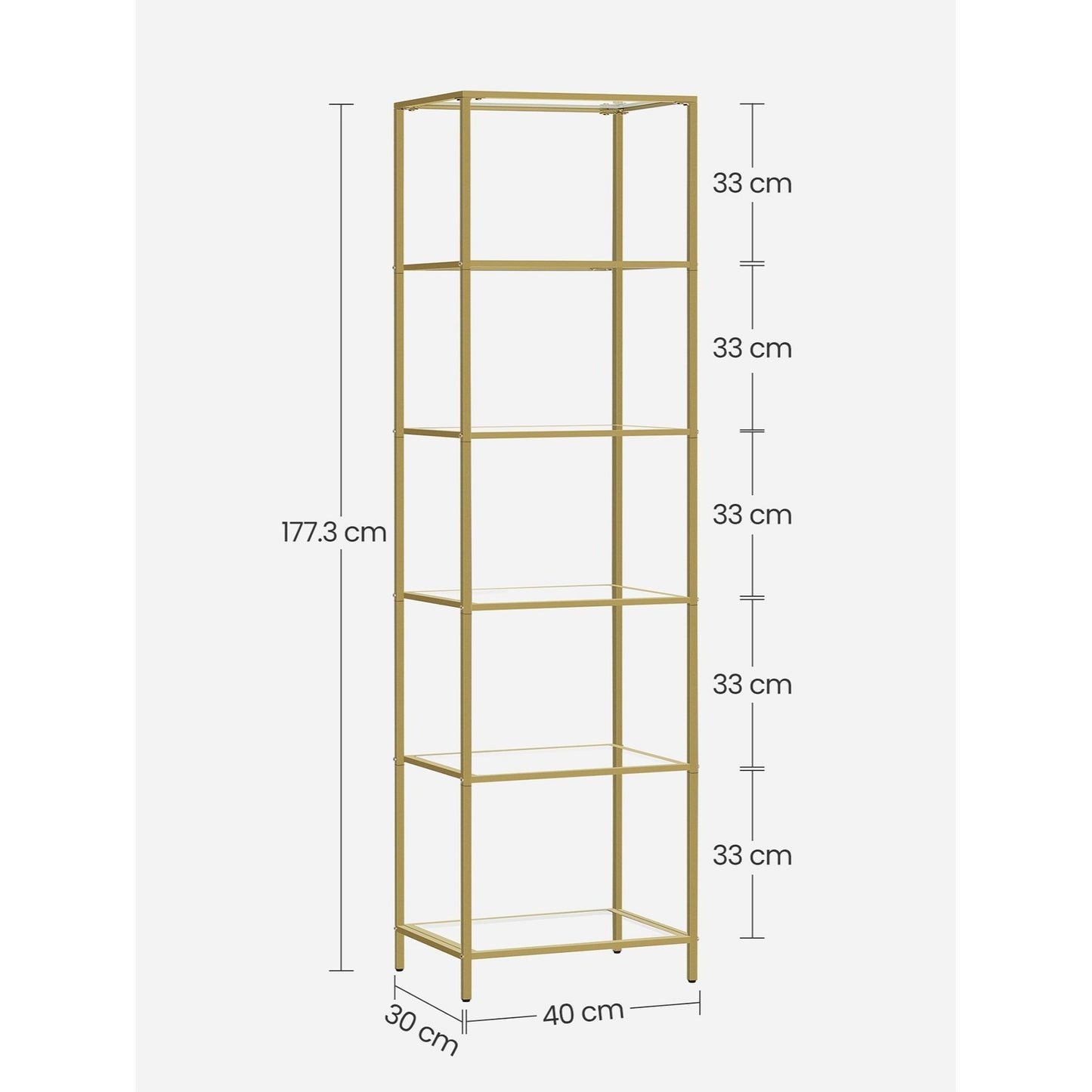 Luxe Gouden Wandrek met Glas - 6 Lagen