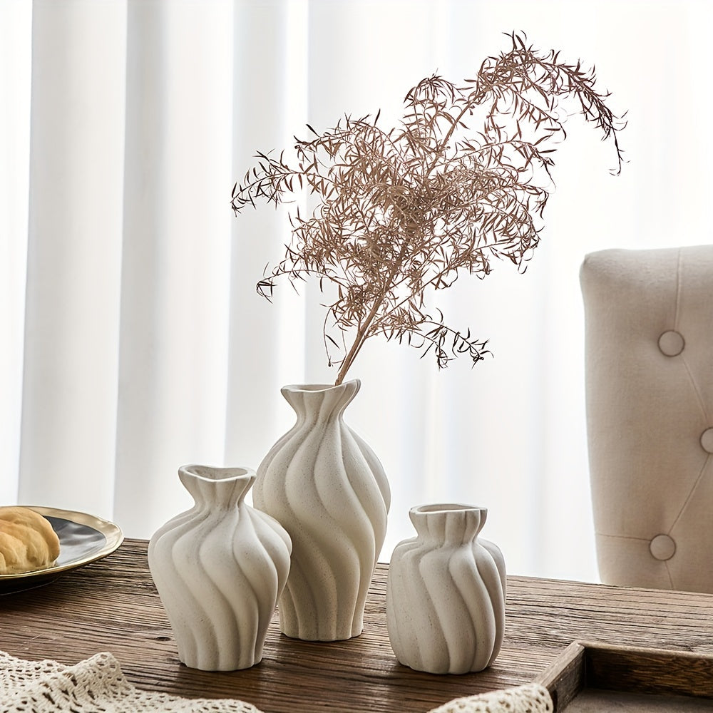 Serenity Vibes – 3-delige Boho Keramische Vaas Set