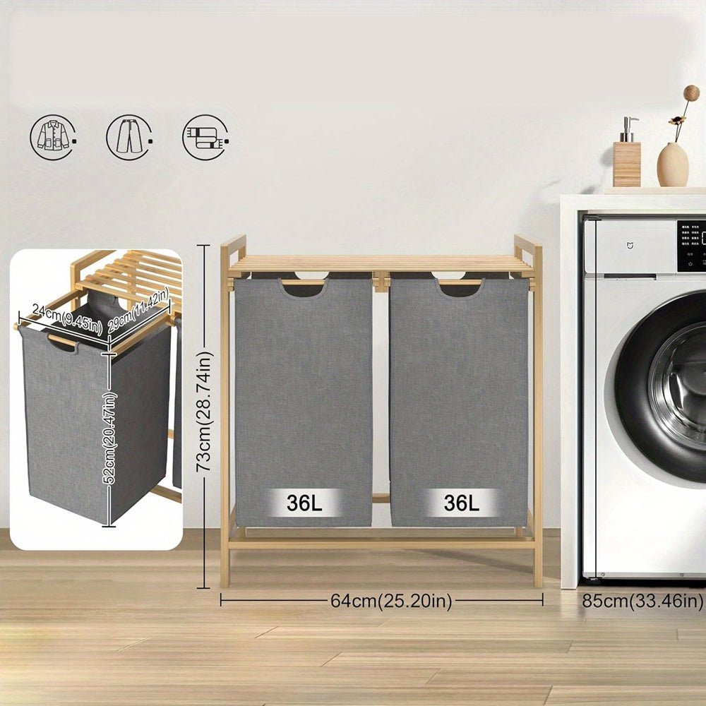 Bamboe Dual-Compartment Wasmand